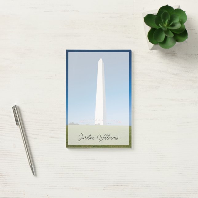 Monuments | Washington Monument with Flags Post-it Notes (Office)