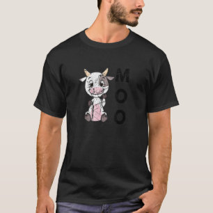 Moo Baby Cow Farmer Life Happy Cow Farm Animal Cow T-Shirt