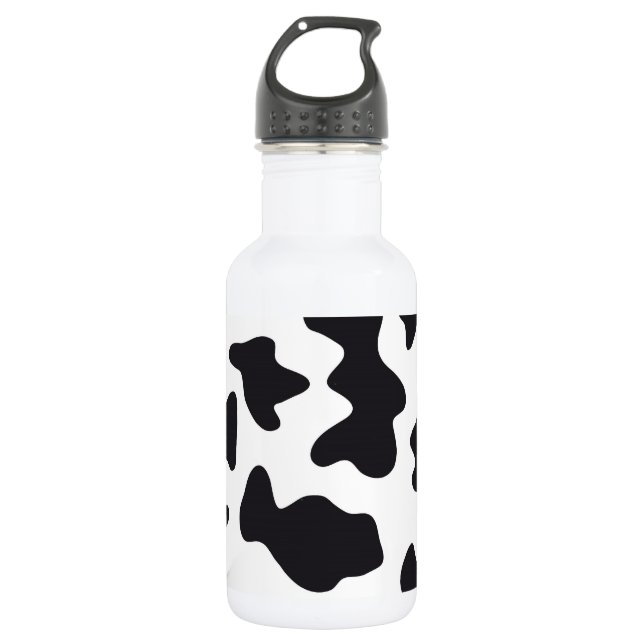 MOO Black and White Dairy Cow Pattern Print 532 Ml Water Bottle (Front)