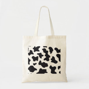 MOO Black and White Dairy Cow Pattern Print Gifts Tote Bag