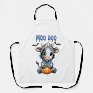 Moo Boo Halloween Cow Apron