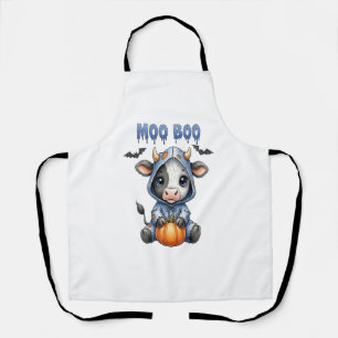 Moo Boo Halloween Cow Apron