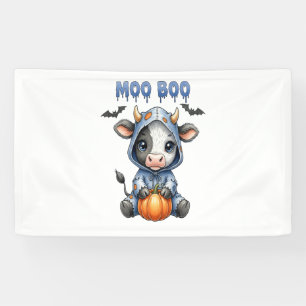 Moo Boo Halloween Cow Banner
