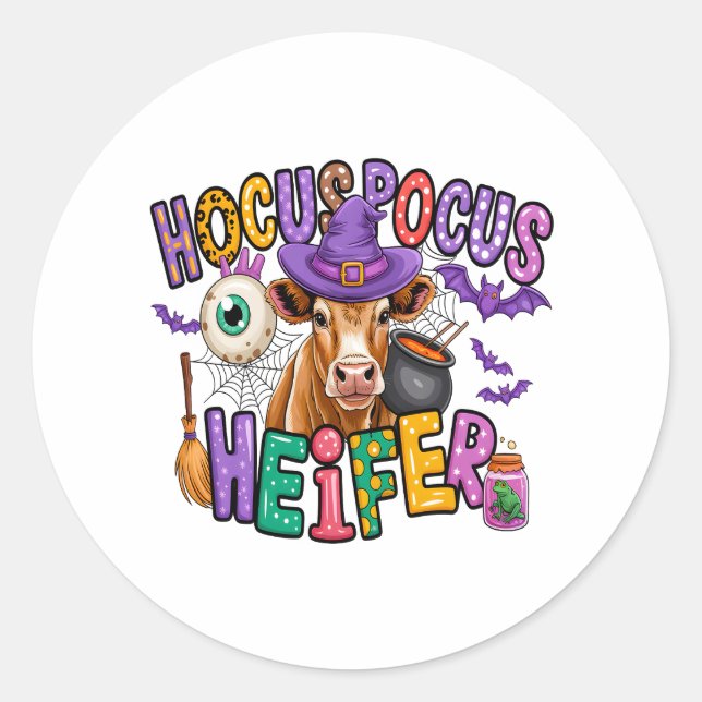 Moo Boo Halloween Cow Classic Round Sticker (Front)