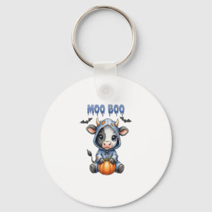 Moo Boo Halloween Cow Key Ring