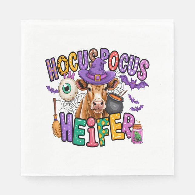 Moo Boo Halloween Cow Napkin (Front)