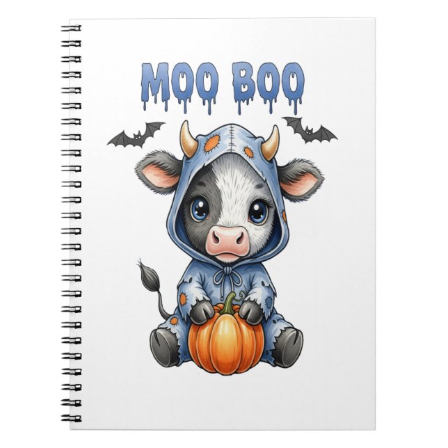 Moo Boo Halloween Cow Notebook (Front)