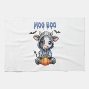 Moo Boo Halloween Cow Tea Towel