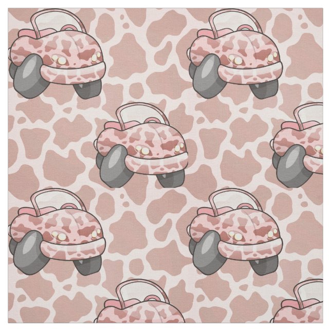Moo Car Pattern Fabric (Swatch)