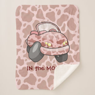 Moo Car Sherpa Blanket