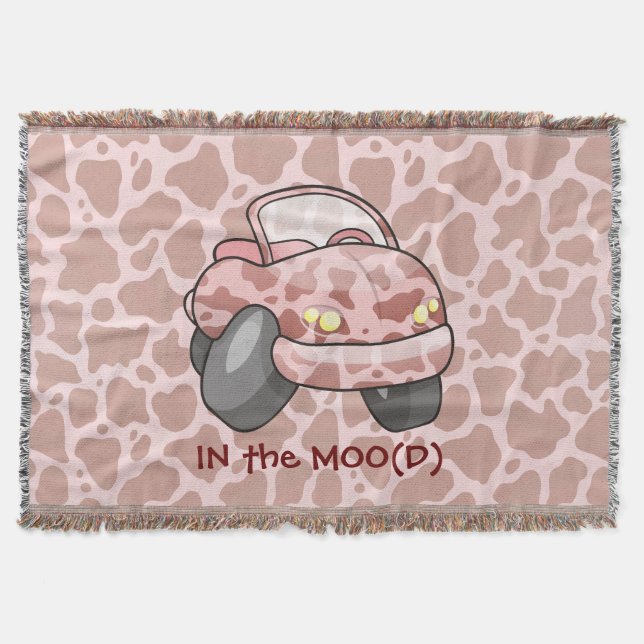 Moo Car Throw Blanket (Front)