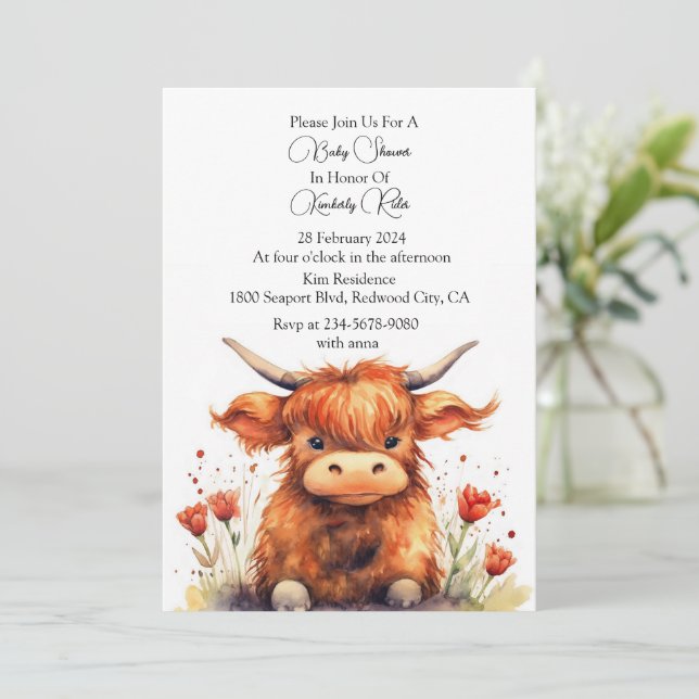 Moo Celebration Invitation (Standing Front)