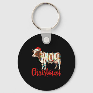 Moo Christmas Funny Cow Lovers Cattle Famer Farmin Key Ring