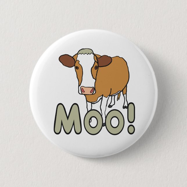 Moo Cow 6 Cm Round Badge (Front)