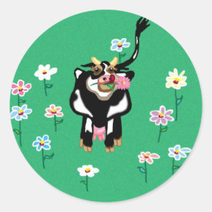 Moo Cow Classic Round Sticker