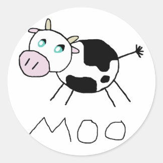 Moo Cow Classic Round Sticker