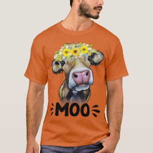 Moo Cow Cute Cattle Cowgirl, Dairy Farmer, Farm An T-Shirt