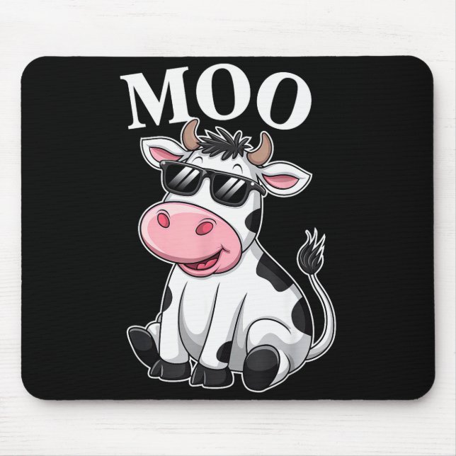 Moo Cow - Funny Farmer Cow For Men Women Kids Boys Mouse Mat (Front)