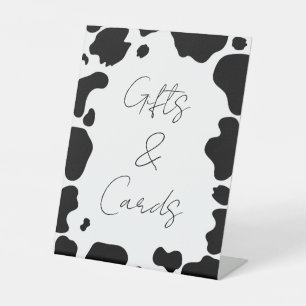 Moo Cow Spots Black White Wedding Gifts & Cards  Pedestal Sign