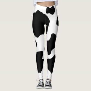 Moo Cow Spots Print Black & White  Leggings