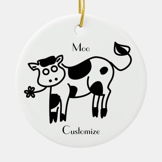 Moo Cow Thunder_Cove Ceramic Tree Decoration (Front)