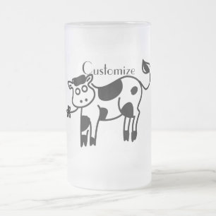 Moo Cow Thunder_Cove  Frosted Glass Beer Mug