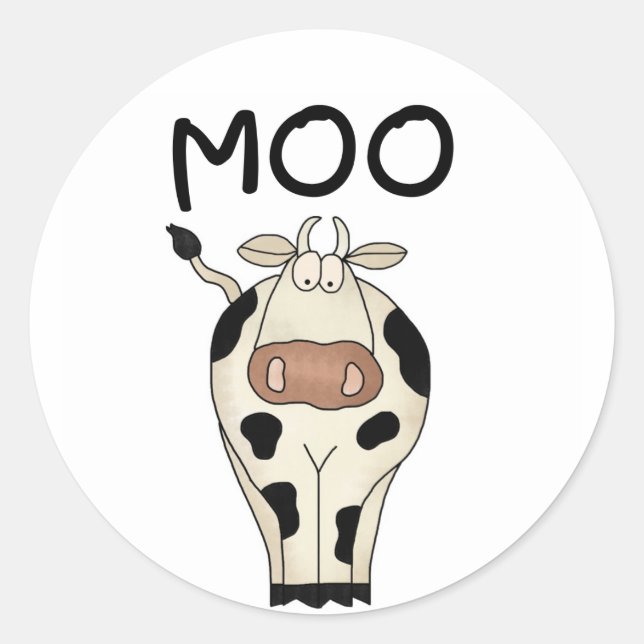 Moo Cow Tshirts and Gifts Classic Round Sticker (Front)