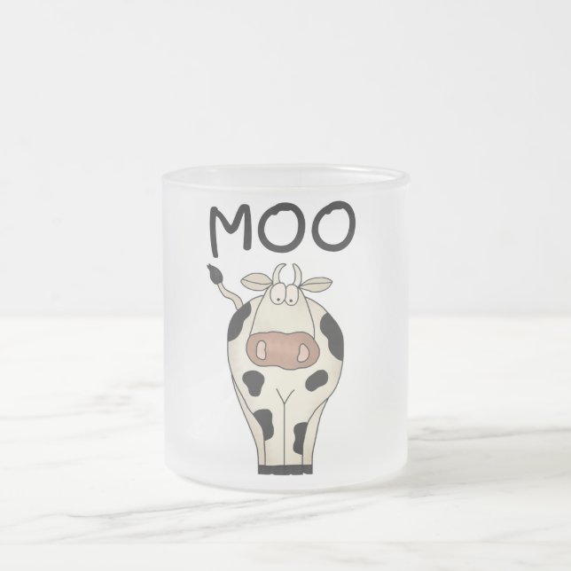 Moo Cow Tshirts and Gifts Frosted Glass Coffee Mug (Center)
