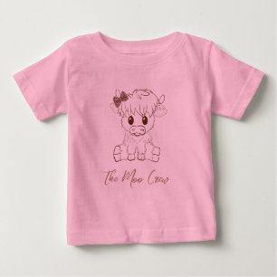 Moo Crew Halloween Farmhouse Highland Cow Tote Baby T-Shirt