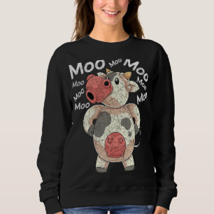 Moo Cute Farm Animal Lover Funny Farmer Cow Sweatshirt