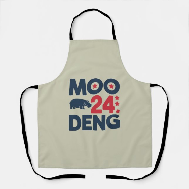 Moo Deng 2024 Moo Deng Moo Deng Cute Baby Hippo Apron (Front)