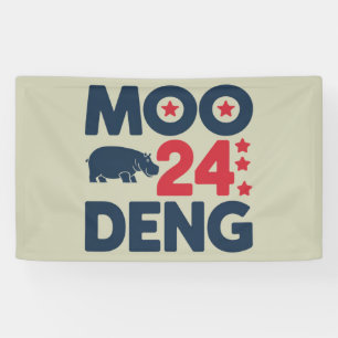 Moo Deng 2024 Moo Deng Moo Deng Cute Baby Hippo Banner