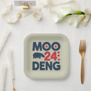 Moo Deng 2024 Moo Deng Moo Deng Cute Baby Hippo Paper Plate