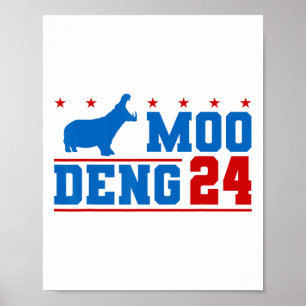 Moo Deng 24 Funny Hippo Moo Deng Zoo Hippopotamus  Poster