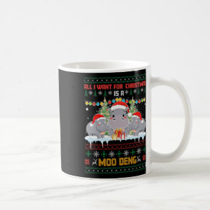Moo Deng All Want For Christmas Hippopotamus Hippo Coffee Mug