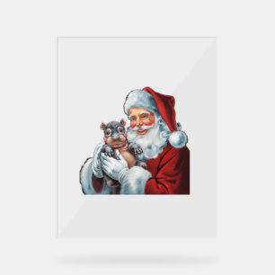 Moo Deng and Santa Save Christmas for the World Lo Acrylic Sign