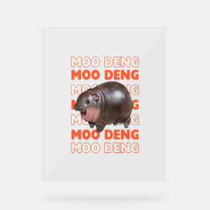 Moo deng Baby Hippo Mood retro vintage T-Shirt Acrylic Sign