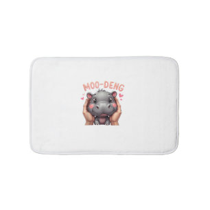 Moo-Deng Baby Pygmy Hippo Cute Baby Hippo Moodeng  Bath Mat