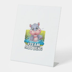 Moo-Deng Baby Pygmy Hippo cute zoo funny Tank Top_ Pedestal Sign