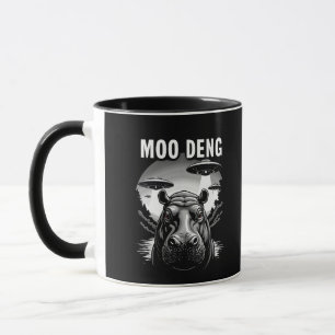Moo Deng Baby Pygmy Hippo UFO Aliens  Mug
