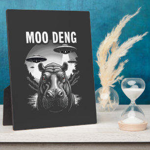 Moo Deng Baby Pygmy Hippo UFO Aliens Plaque