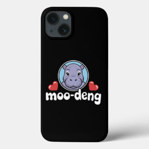 Moo Deng Bouncy Pig in Thai Picture Baby Hippo iPhone 13 Case