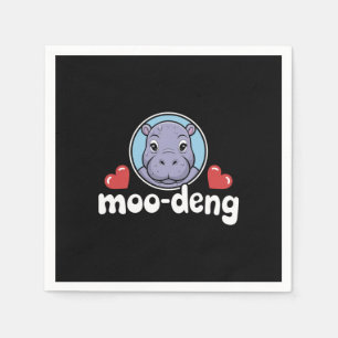 Moo Deng Bouncy Pig in Thai Picture Baby Hippo Napkin