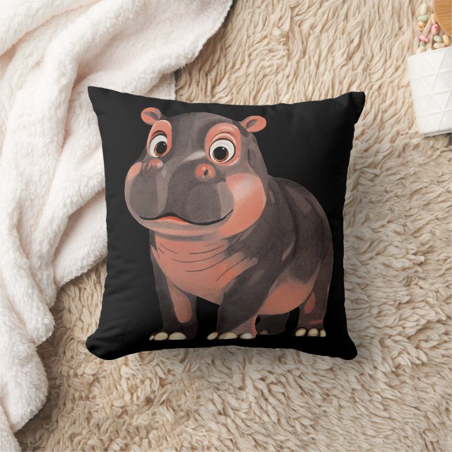 Moo Deng Hippo  Cushion (Blanket)