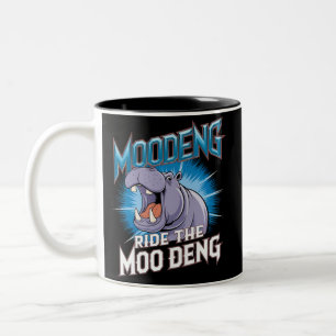 MOO DENG Hippo Ride The MOO DENG Two-Tone Coffee Mug