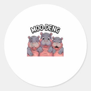 Moo-Deng Hippo The Famous Baby Pigmy Moodeng Tank  Classic Round Sticker