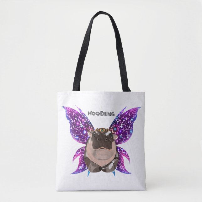 Moo Deng Hippo Tote Bag (Front)
