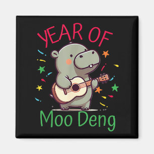 Moo Deng Is A Pygmy Hip Happy New Year Funny Magnet
