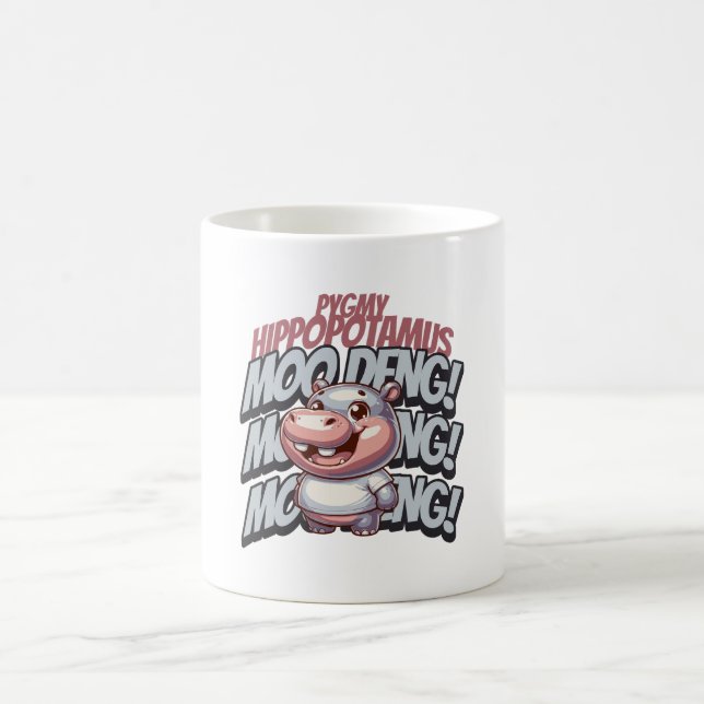 Moo Deng, Pygmy Hippopotamus  Coffee Mug (Center)