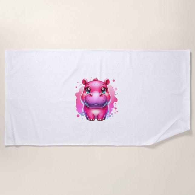 Moo Deng Save Moo-Deng Long Sleeve T-Shirt Beach Towel (Front)